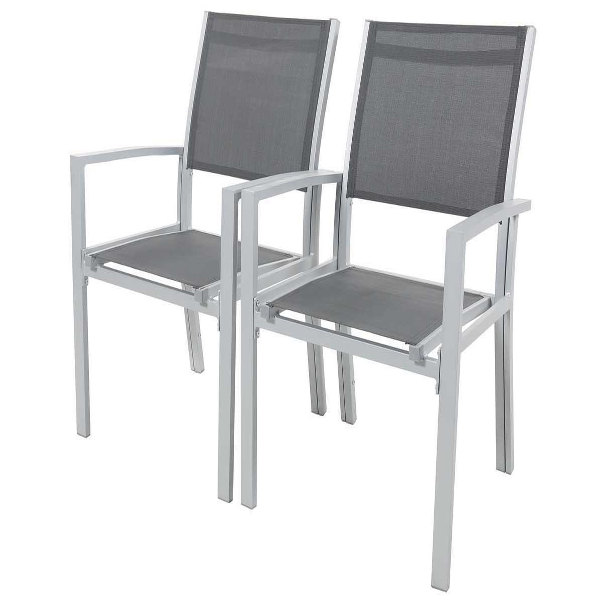Habitat et Jardin Fauteuil jardin alu/textilène  tropic  - phoenix - gris foncé - lot de 2