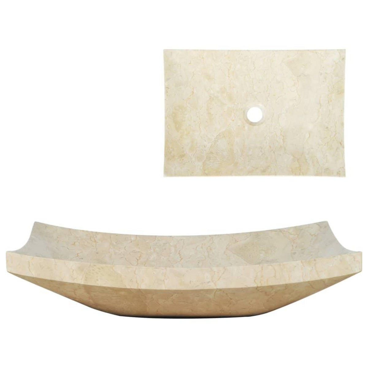 VIDAXL Evier 50 x 35 x 12 cm Marbre Creme