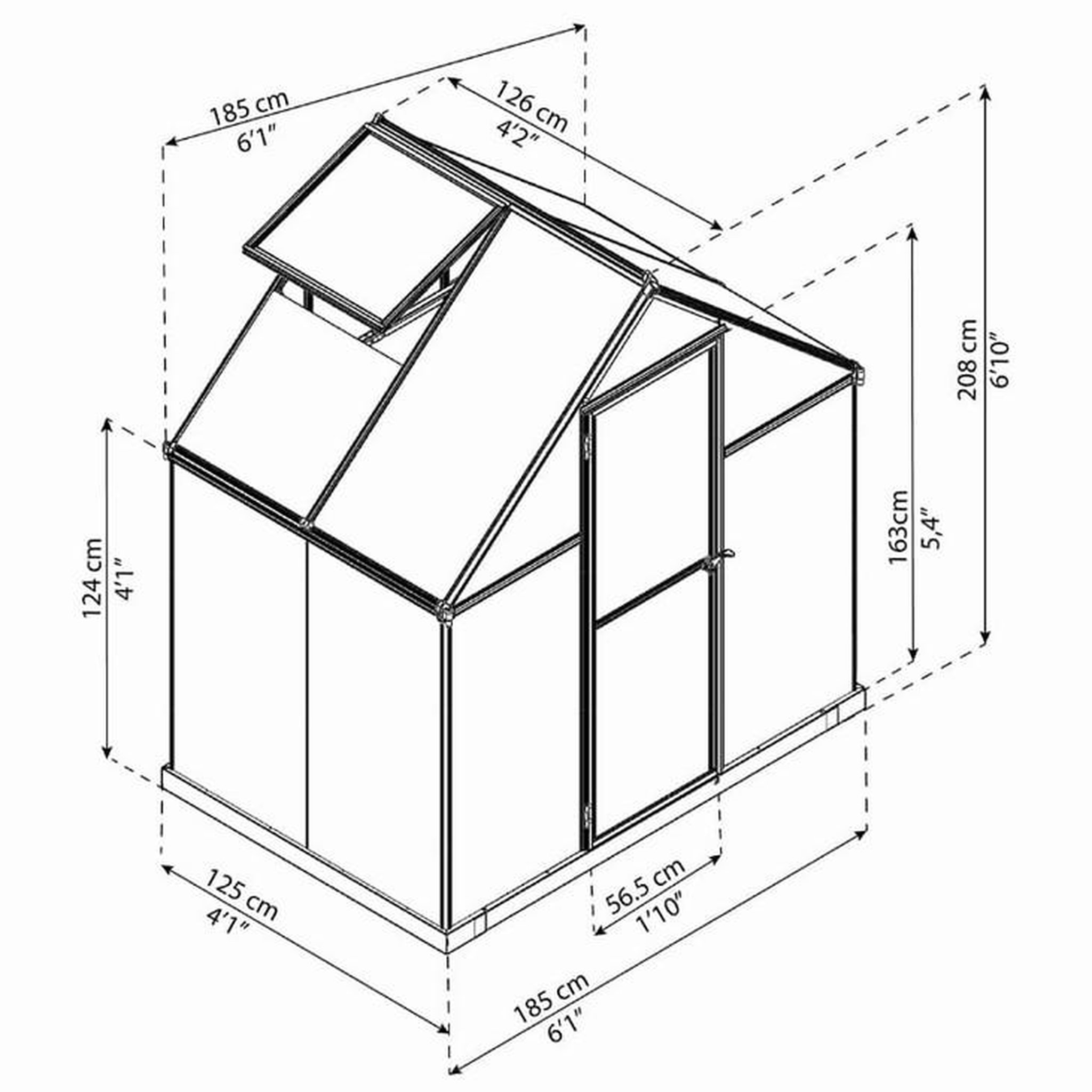 Voir la diapositive 2 : Palram Serre de jardin 2.3m² vert - 701637