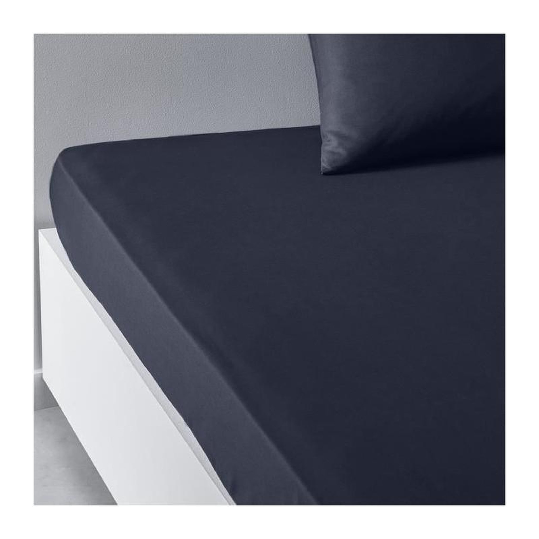 Voir la diapositive 3 : Today Drap housse TODAY Essential - 140 x 190 cm - 2 personnes - 100% Coton uni - Navy