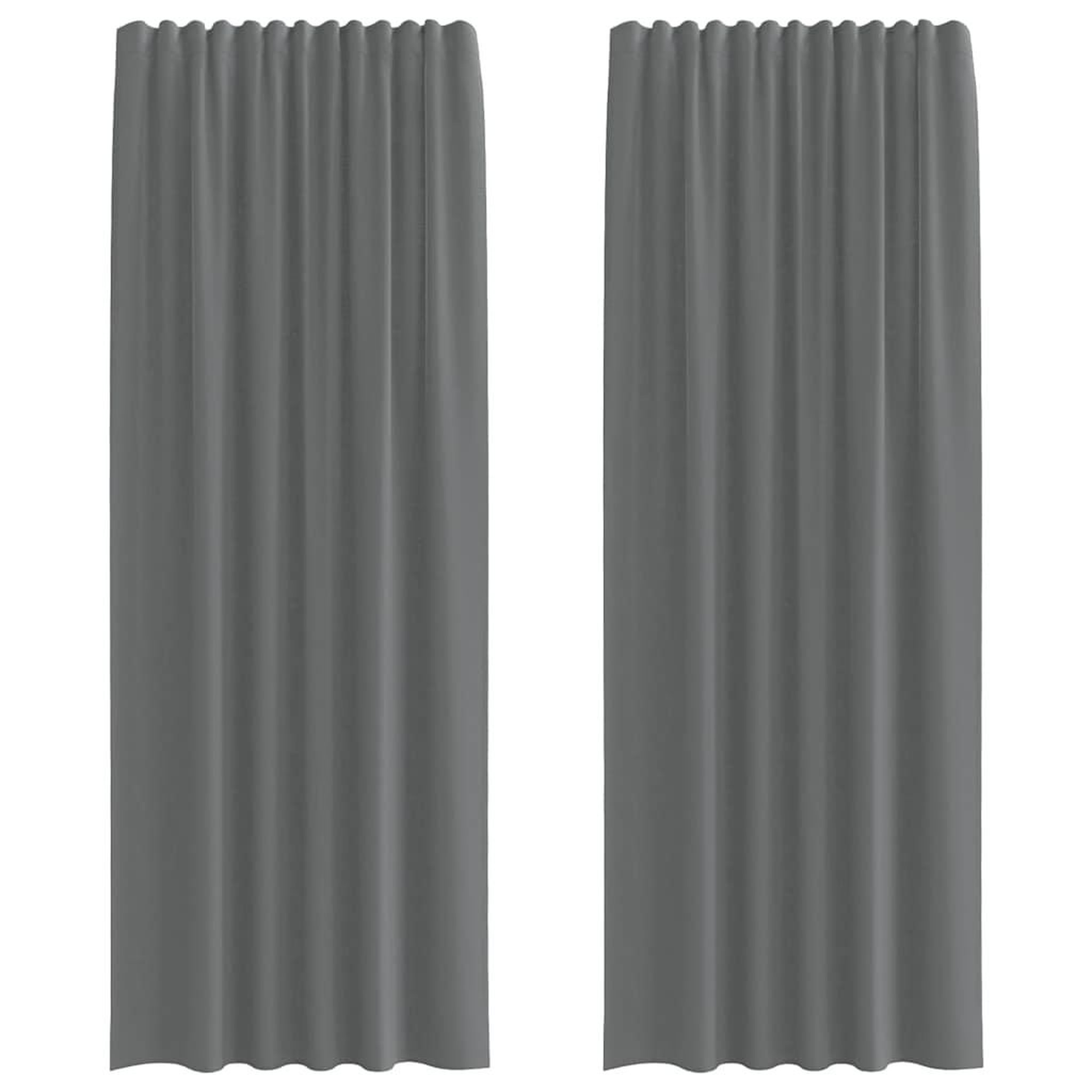 Voir la diapositive 2 : VIDAXL Rideaux en voile avec boucles 2 pcs gris fonce 140x260 cm
