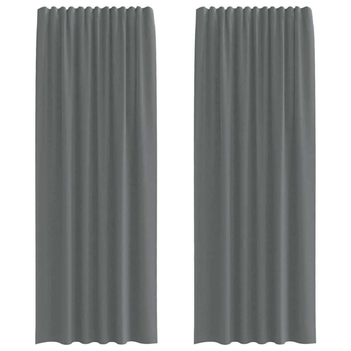 VIDAXL Rideaux en voile avec boucles 2 pcs gris fonce 140x260 cm