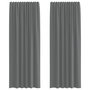 Voir la diapositive 2 : VIDAXL Rideaux en voile avec boucles 2 pcs gris fonce 140x260 cm