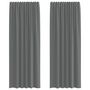 Voir la diapositive 2 : VIDAXL Rideaux en voile avec boucles 2 pcs gris fonce 140x260 cm
