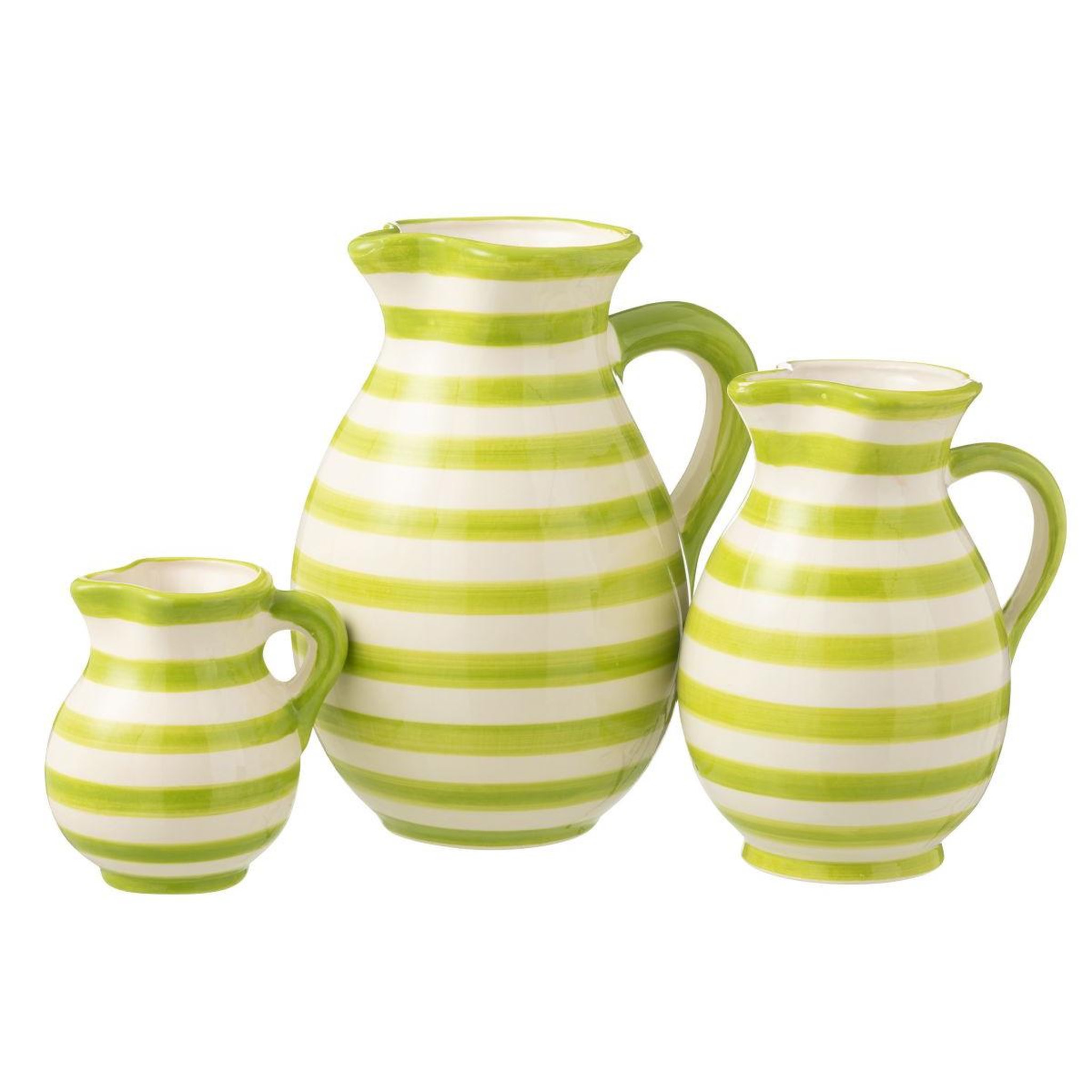 Voir la diapositive 2 : J-LINE Pichet en céramique  granada rayure  1,6l vert