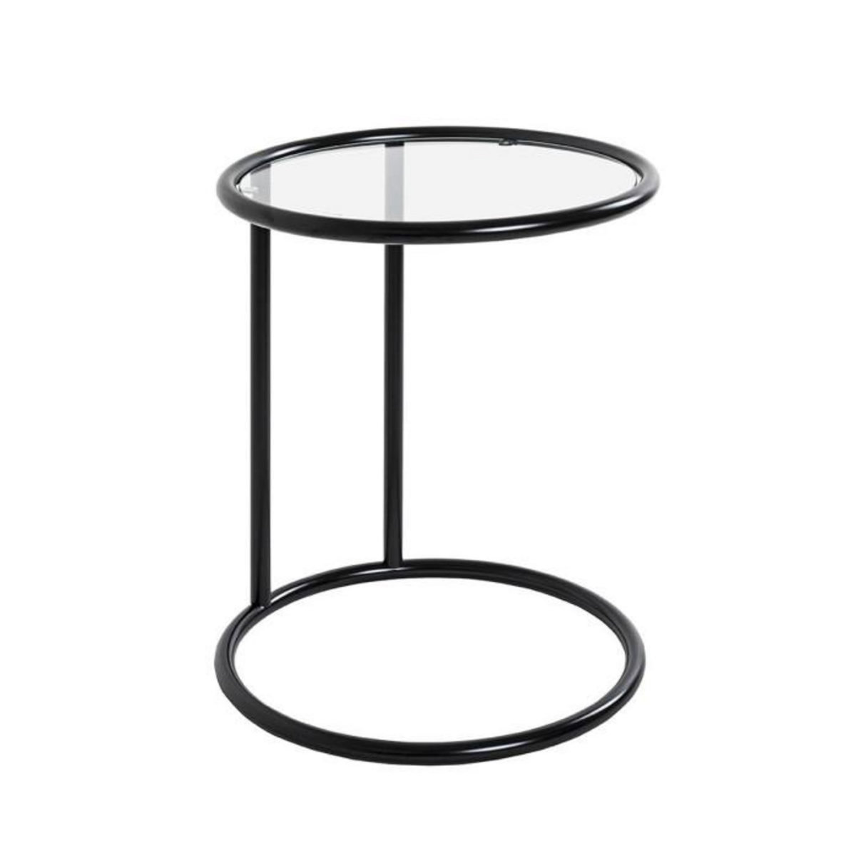 Paris Prix Table d'Appoint Verre  Blaise  55cm Noir