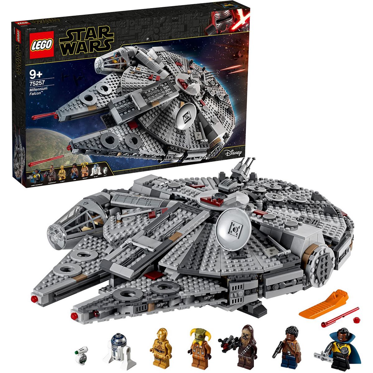 LEGO Star Wars 75257 - Faucon Millenium -  L'Ascension de Skywalker, À Construire avec Finn, Chewbacca, Lando, C-3PO, R2-D2