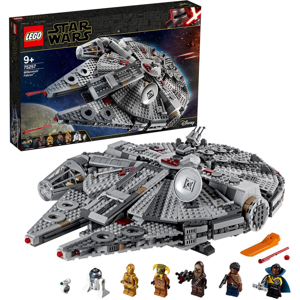 LEGO Star Wars 75257 - Faucon Millenium -  L'Ascension de Skywalker, À Construire avec Finn, Chewbacca, Lando, C-3PO, R2-D2