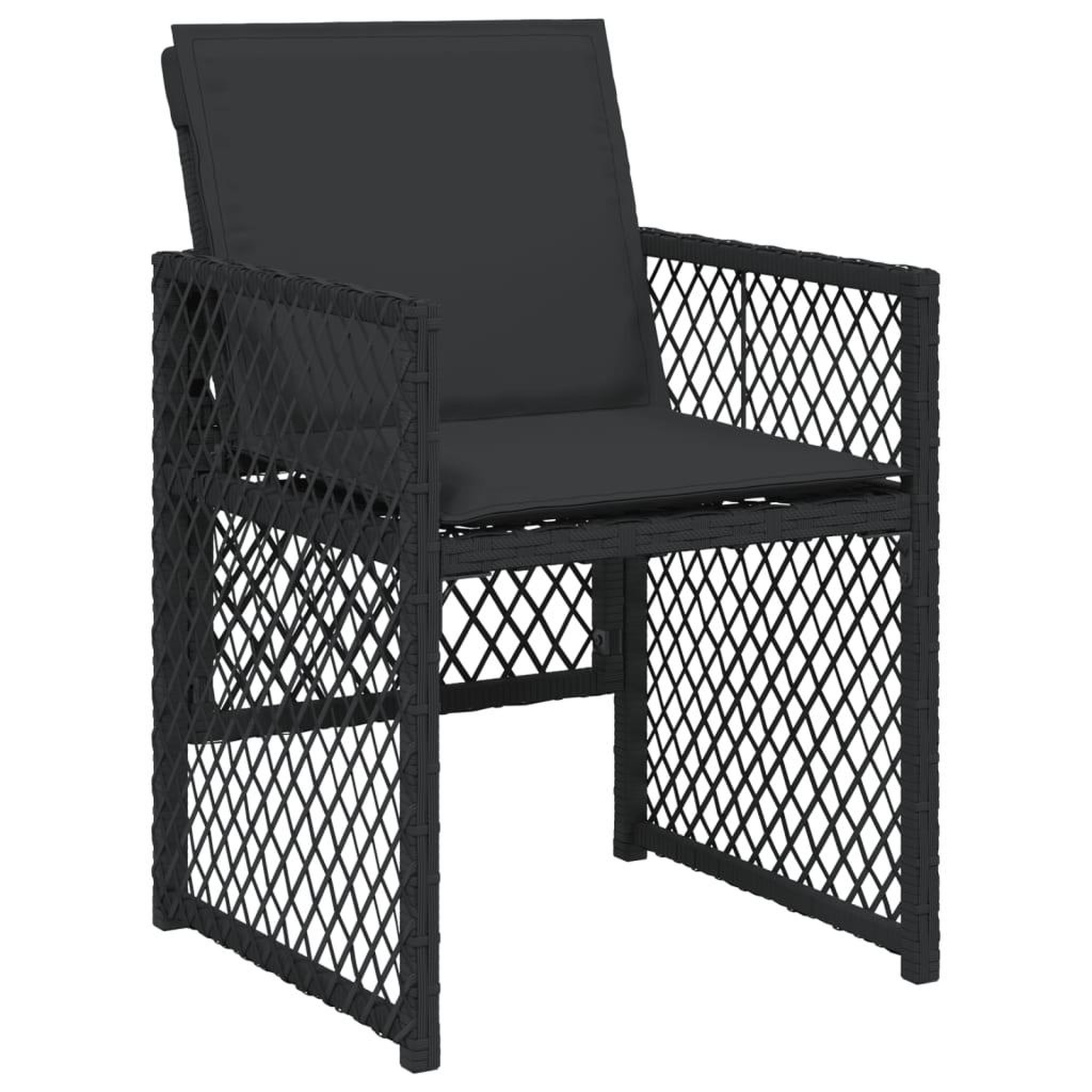 Voir la diapositive 4 : VIDAXL Ensemble a manger de jardin 9pcs coussins noir resine tressee