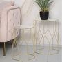 Voir la diapositive 5 : Paris Prix Lot de 2 Tables d'Appoint Octogonale  Glassy  47cm Or