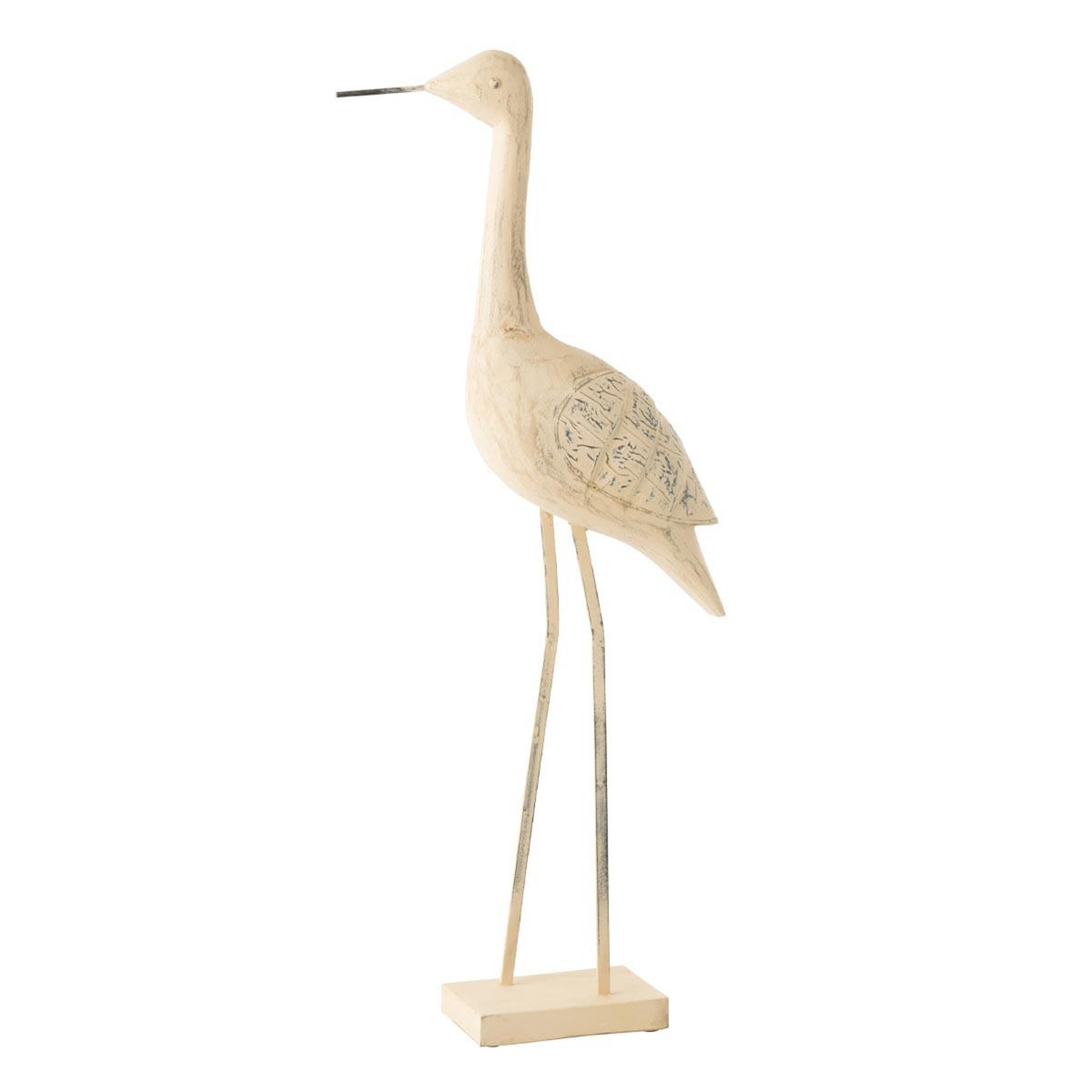 J-LINE Statue déco oiseau en bois  denny  86cm naturel