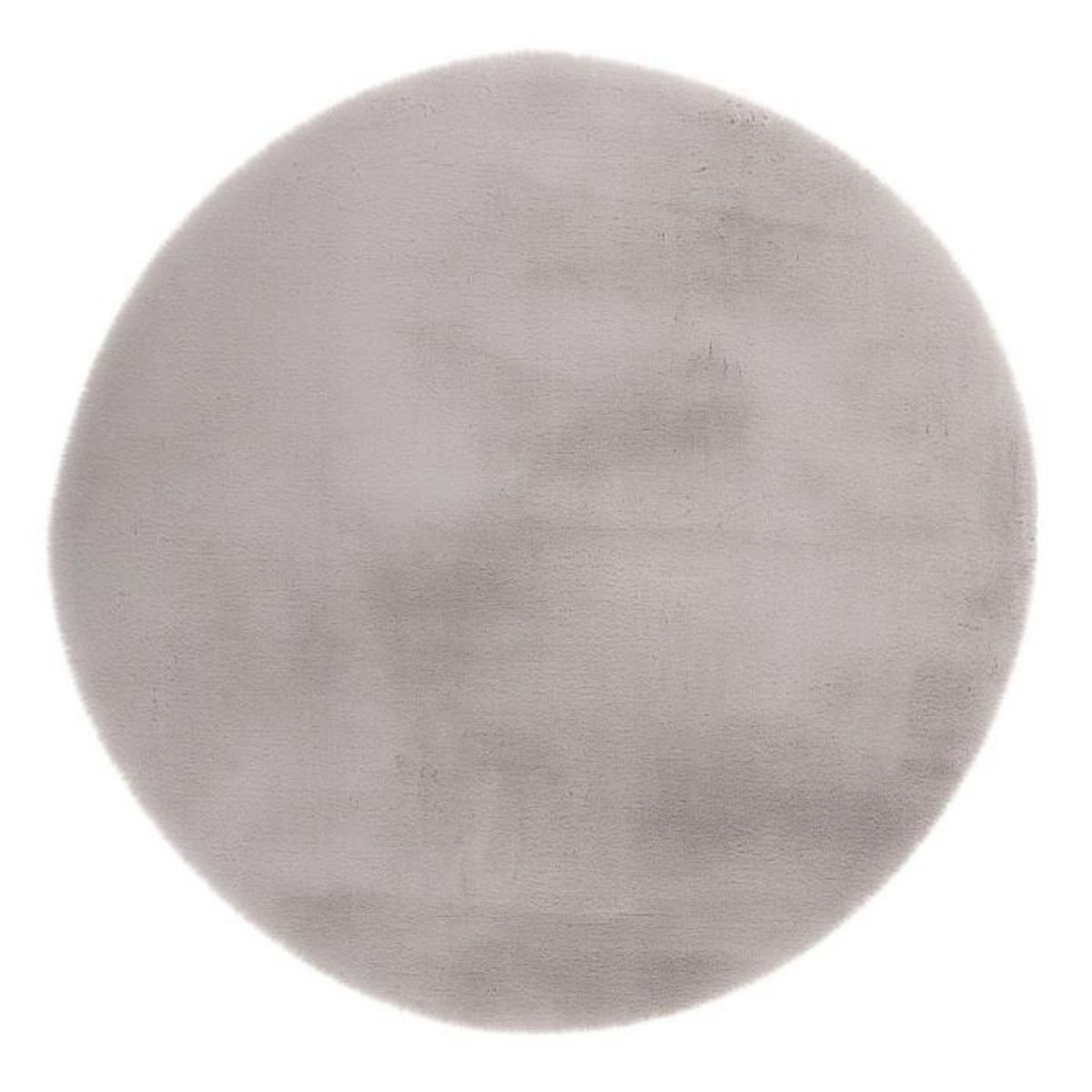 Paris Prix Tapis Uni Rond Doux à Poils Longs  Rabbit  Argent