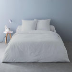 Dourev Housse de couette 240x220 STRIPES BLANC + 2 taies coton 78 fils