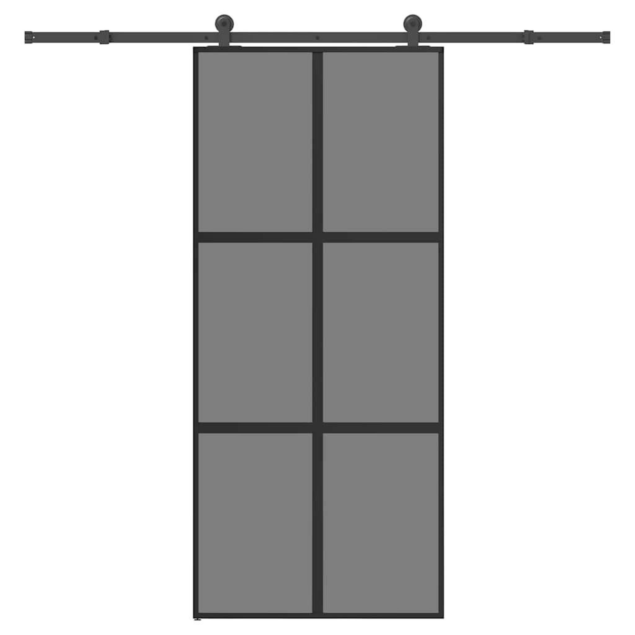 VIDAXL Porte coulissante kit de quincaillerie trempe verre aluminium