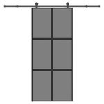 VIDAXL Porte coulissante kit de quincaillerie trempe verre aluminium