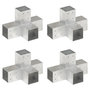 Voir la diapositive 1 : VIDAXL Connecteurs de poteau 4 pcs Forme en X Metal galvanise 81x81 mm