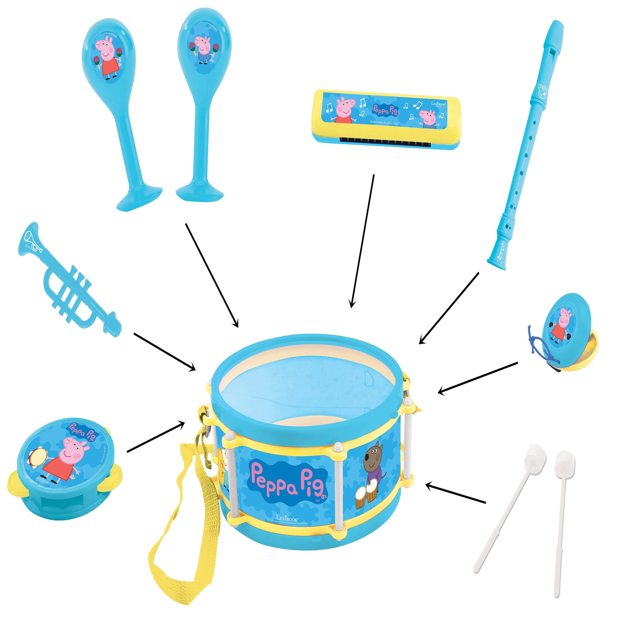 Voir la diapositive 3 : Lexibook Set Musical 7pcs Peppa Pig