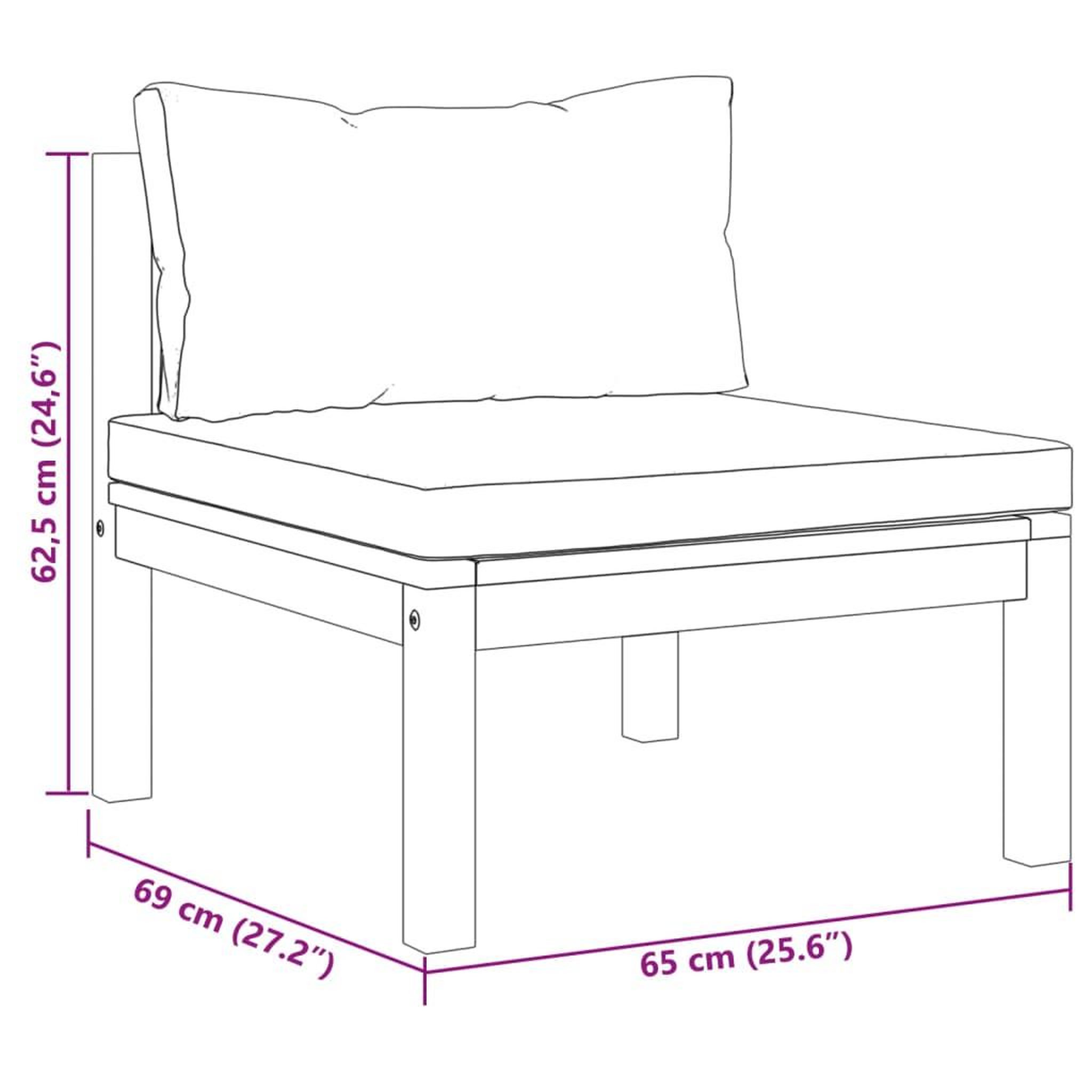 Voir la diapositive 6 : VIDAXL Ensemble de canapes 2 pcs et coussins blanc creme Acacia solide