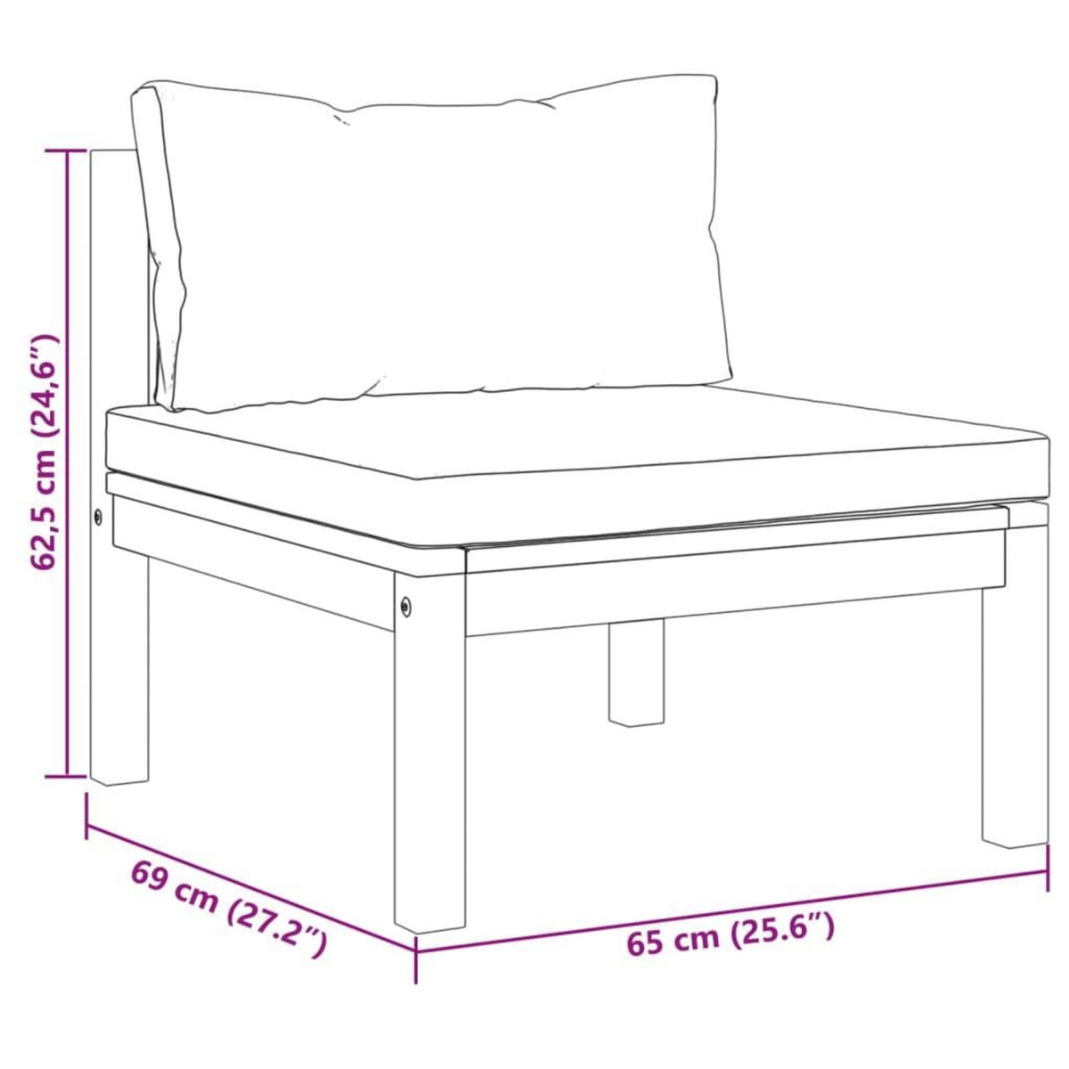 VIDAXL Ensemble de canapes 2 pcs et coussins blanc creme Acacia solide