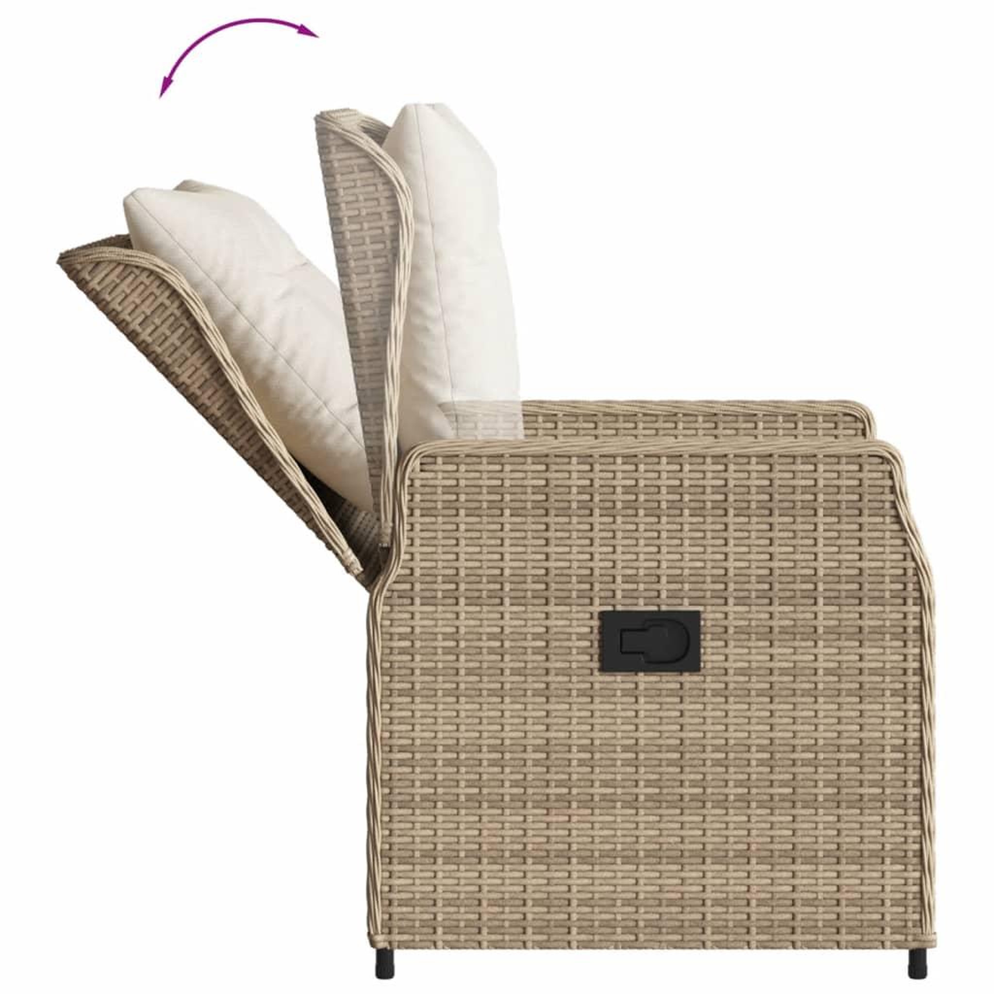 Voir la diapositive 5 : VIDAXL Ensemble a manger de jardin et coussins 7 pcs beige poly rotin