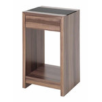 Paris Prix Console Design 1 Tiroir  Noyer  74cm Naturel