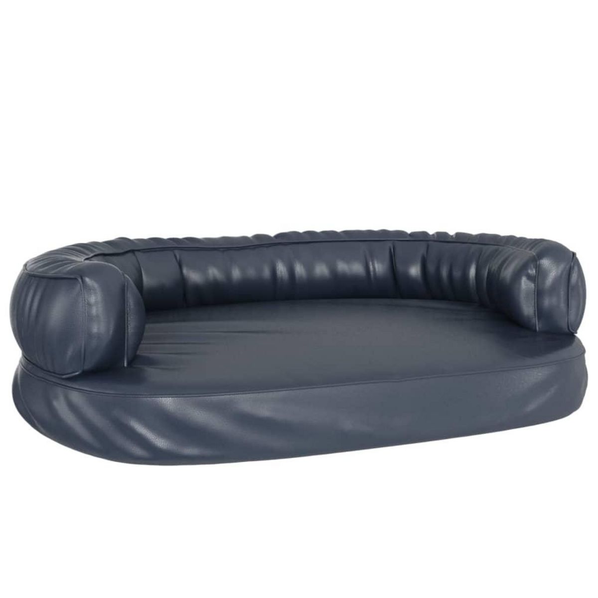 VIDAXL Lit pour chien ergonomique Mousse Bleu fonce 88x65cm Similicuir