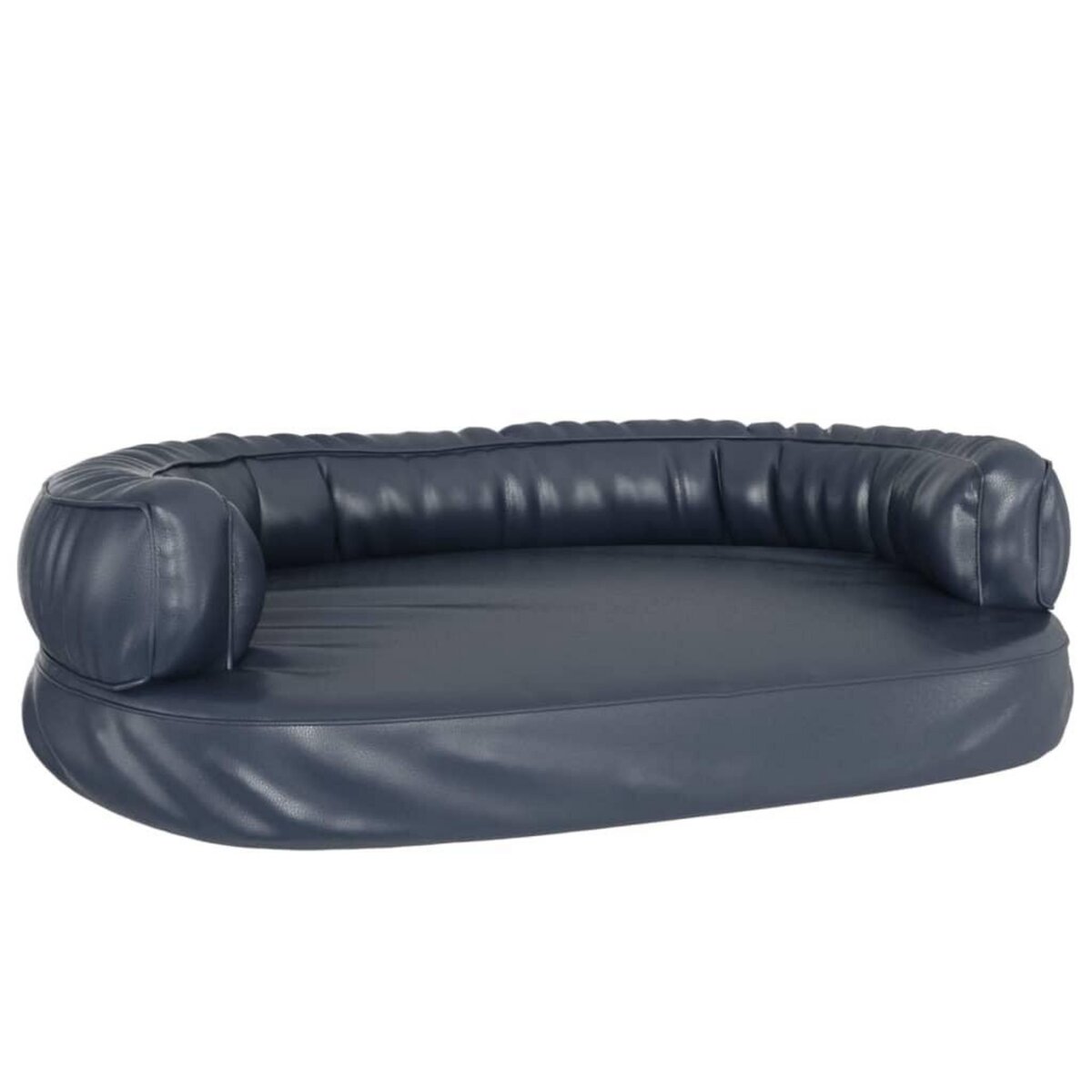 VIDAXL Lit pour chien ergonomique Mousse Bleu fonce 88x65cm Similicuir