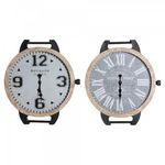 AAAAA Horloge de table DKD Home Decor RE-180394 De poignet Noir Gris Multicouleur Naturel Métal Verre Vintage 65 x 7 x 74 cm (2 Unit