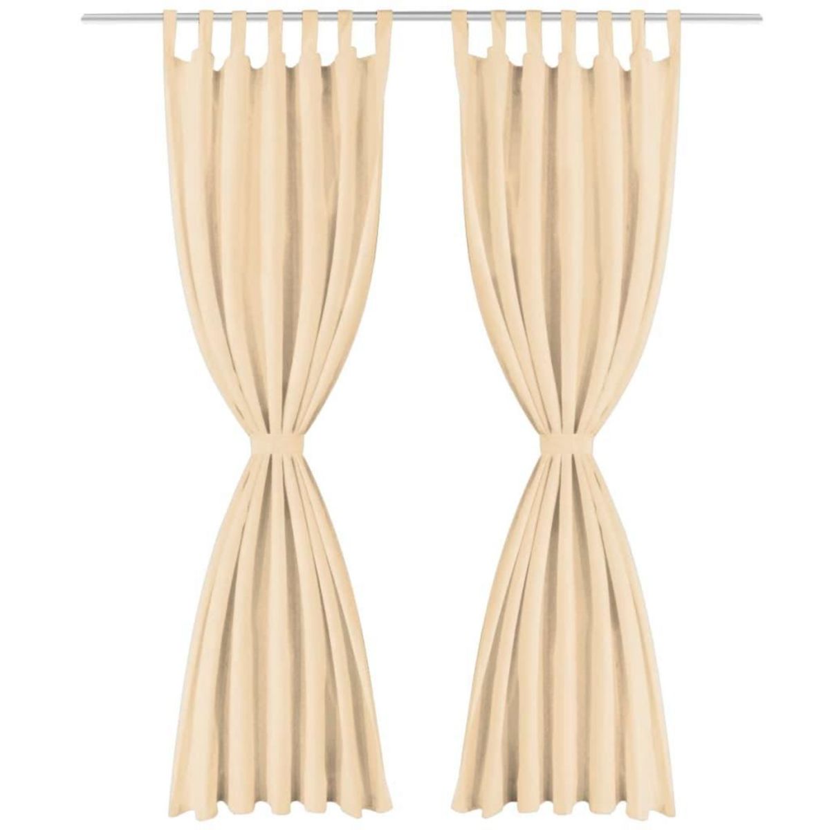 VIDAXL Rideau occultant avec boucles 2 pcs 140 x 245 cm Beige