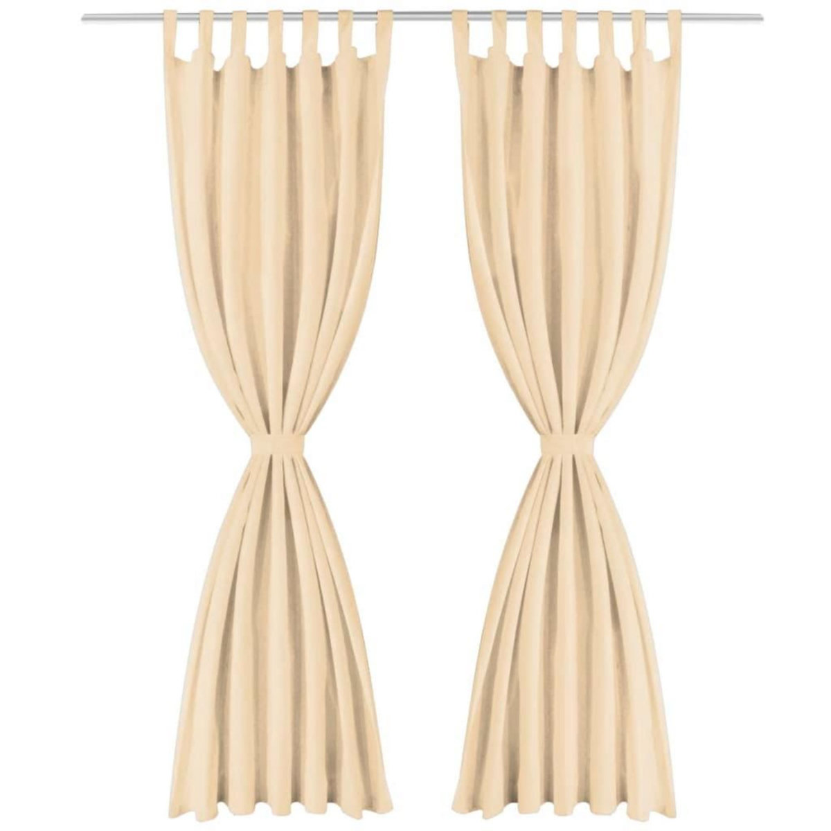 VIDAXL Rideau occultant avec boucles 2 pcs 140 x 245 cm Beige