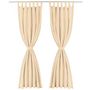 Voir la diapositive 2 : VIDAXL Rideau occultant avec boucles 2 pcs 140 x 245 cm Beige