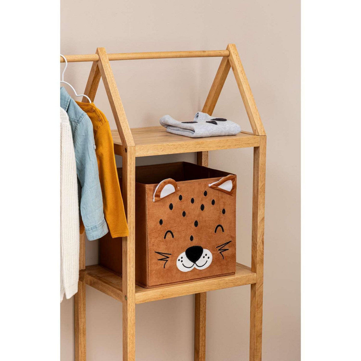 ATMOSPHERA Boîte de rangement enfant design velours DOUCEUR - L. 29 x l. 29 cm