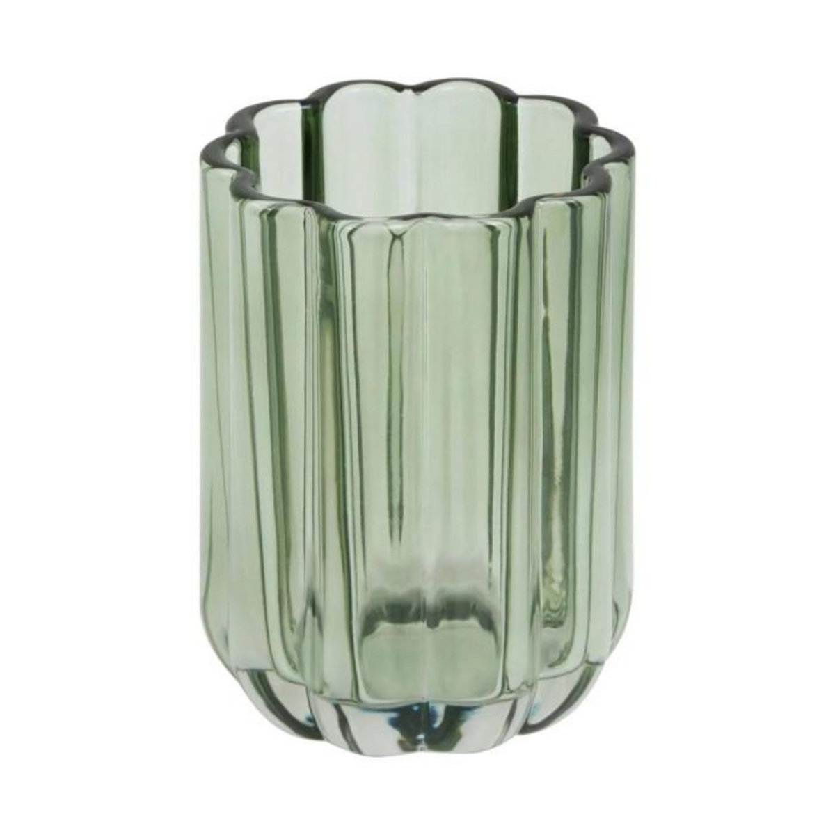 FIVE Gobelet Brosse à Dents en Verre  Floréa  11cm Vert