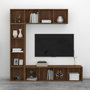 Voir la diapositive 4 : VIDAXL Ensemble bibliotheque/meuble TV 3 pcs Chene marron 180x30x180cm