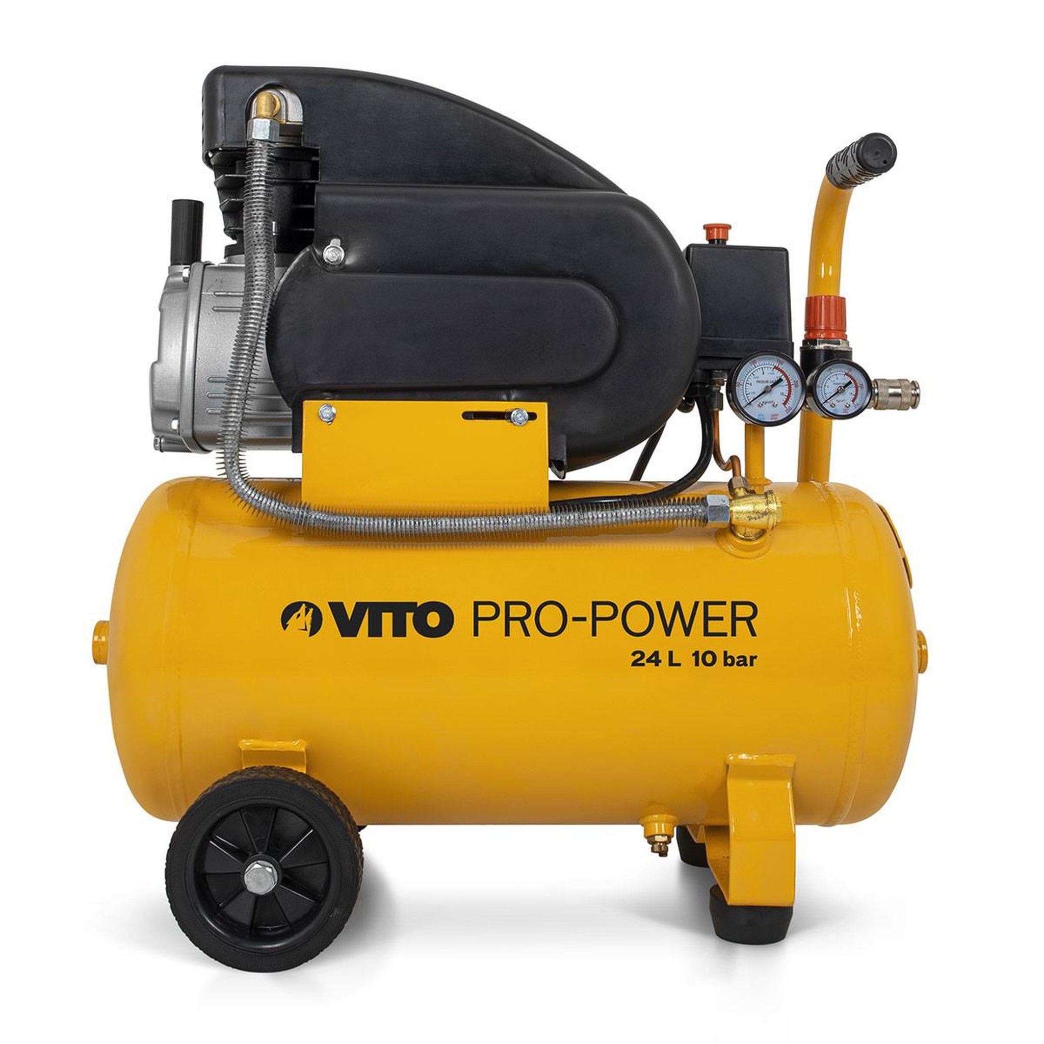VITO Compresseur d'air Silencieux 24 Litres 10 bar 2,5CV 145 PSI 2.5 CV VITO