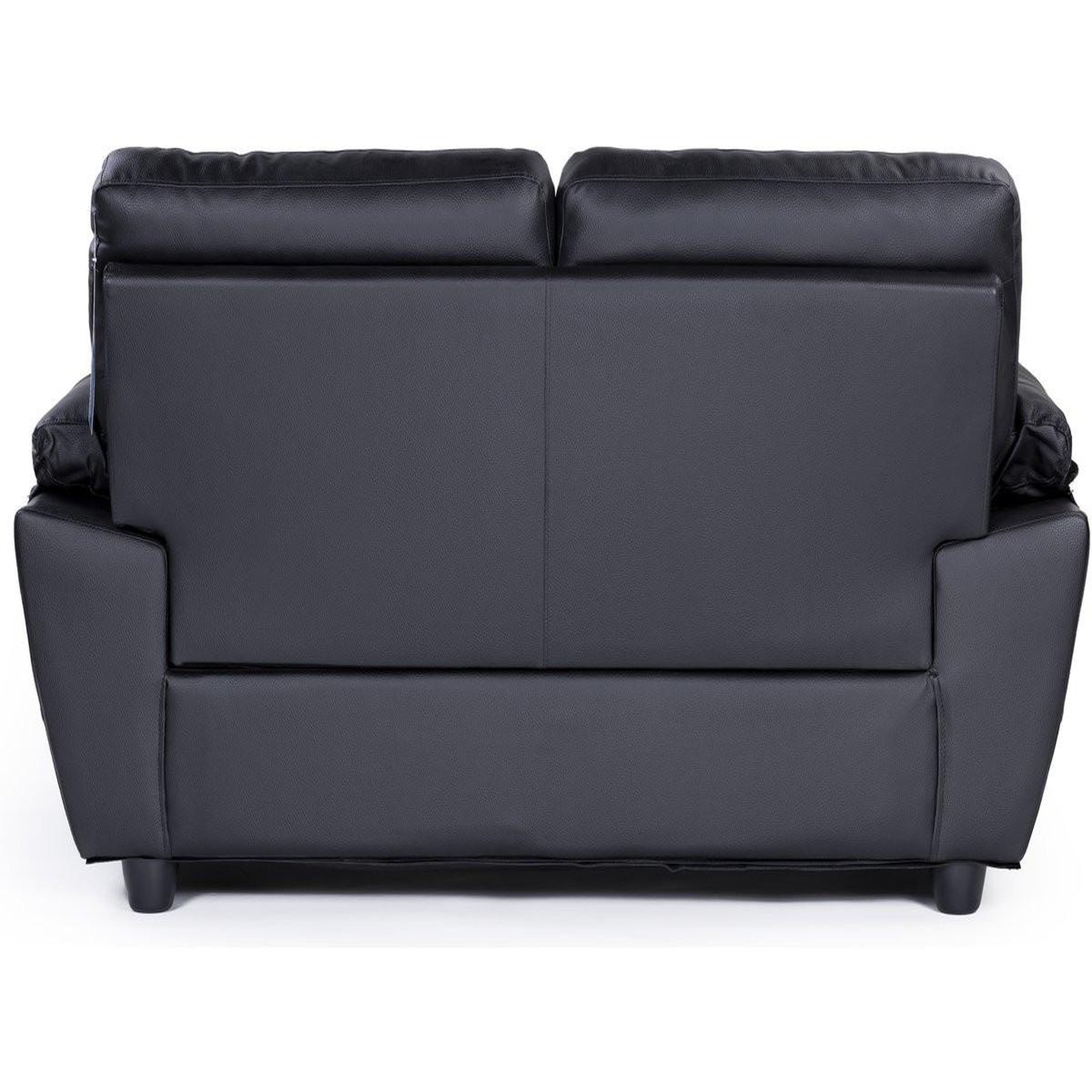 Voir la diapositive 4 : Habitat et Jardin Canapé fixe en cuir reconstitué et pvc  dallas  - 169 x 88 x 90 cm - 2 places - noir