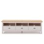 Voir la diapositive 3 : VS VENTA-STOCK Meuble TV Bora Bora 3 tiroirs, Fabriqué en Bois de pin Massif, Blanc, 158 cm