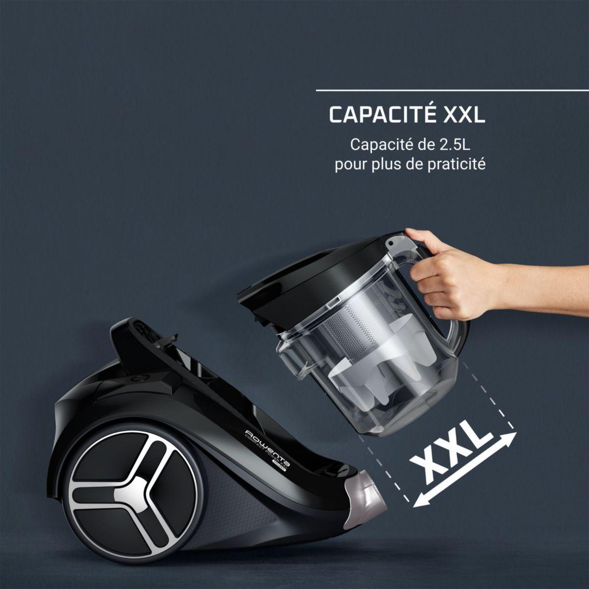 Voir la diapositive 4 : ROWENTA Aspirateur sans sac compact cyclonic power xxl ro4b25ea