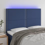 Voir la diapositive 1 : VIDAXL Tete de lit a LED Bleu 144x5x118/128 cm Tissu