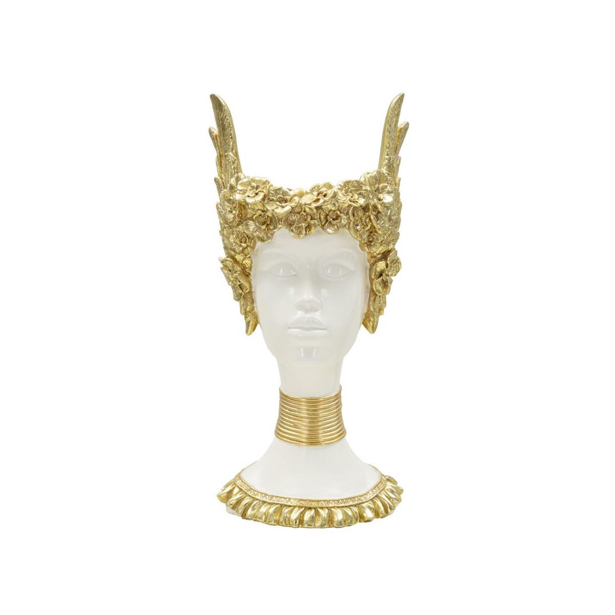 Paris Prix Statuette buste femme  athena  32cm blanc & or