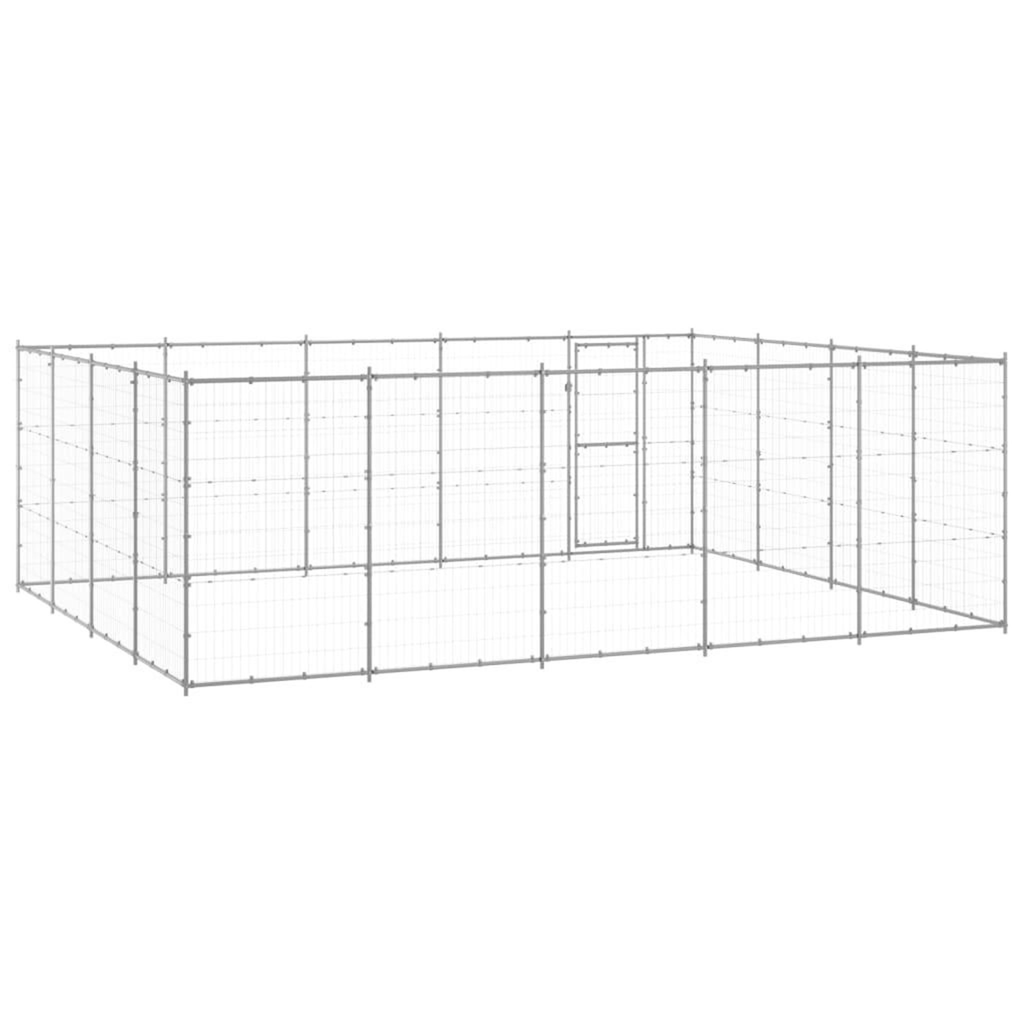 Voir la diapositive 4 : VIDAXL Chenil exterieur Acier galvanise 24,2 m²