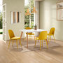 Voir la diapositive 5 : VS VENTA-STOCK Lot de 4 chaises Kana moutarde, pieds en métal et assise rembourrée