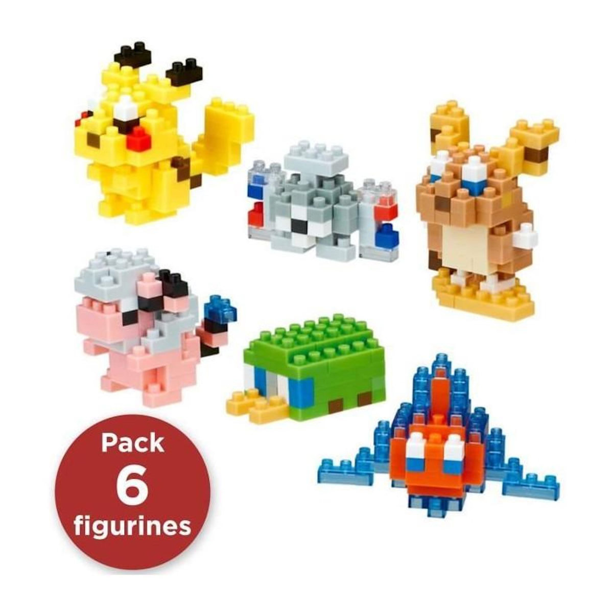 BANDAI Coffret de 6 figurines en briques - BANDAI - NANOBLOCK - Pack Pokémon type Électrique