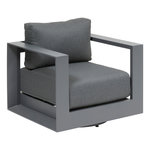 HESPERIDE Fauteuil de salon de jardin rotatif ALLURE. Coloris disponibles : Gris, Beige
