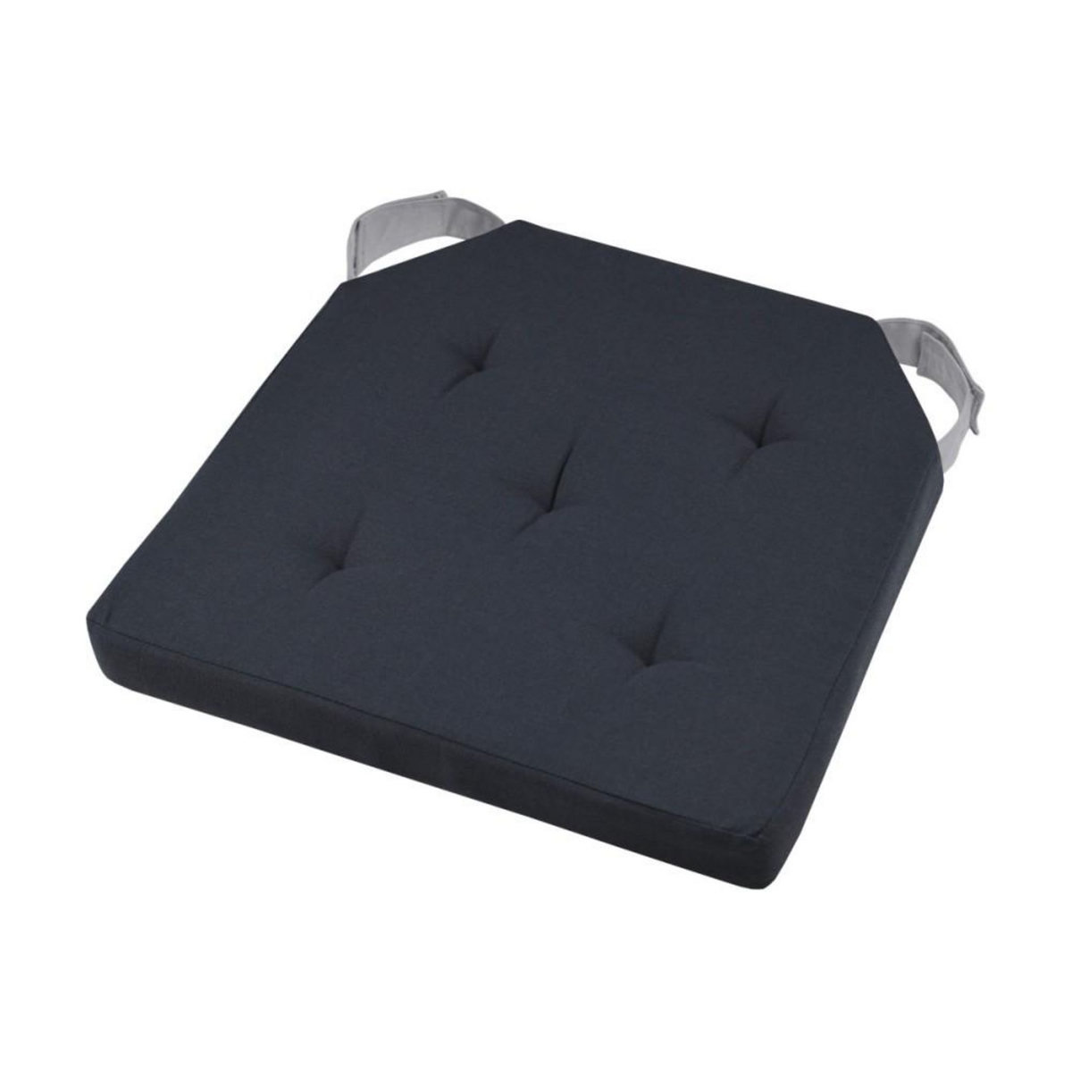 STOF Lot de 4 galettes de chaise Duo velcro 38x38 Anthracite souris