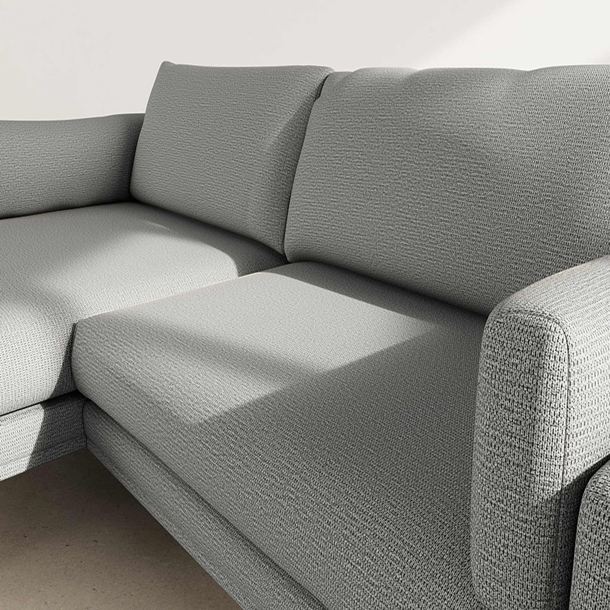 LISA DESIGN Carlos - canapé d'angle gauche 4 places ultra moelleux en tissu texturé