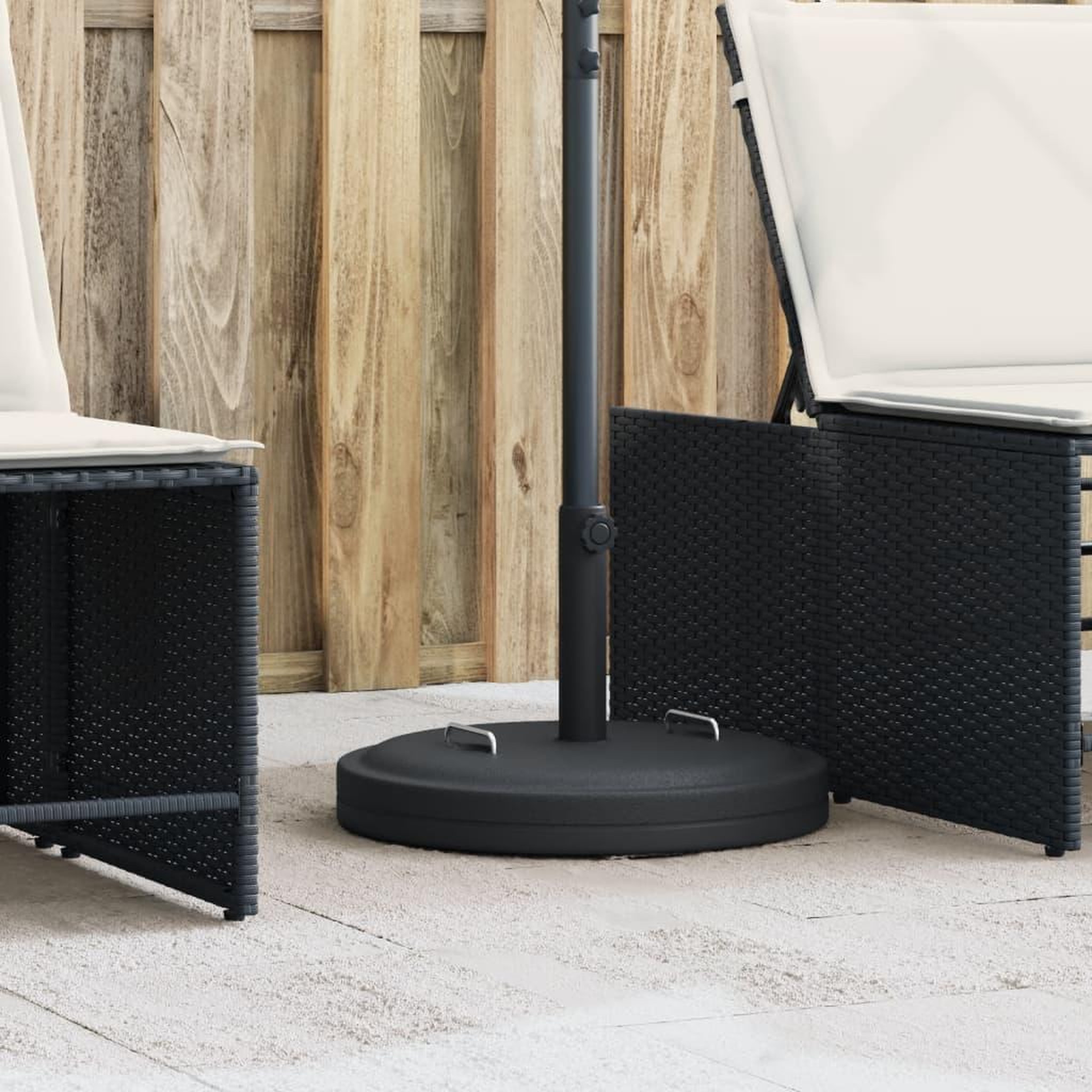 VIDAXL Base de parasol avec poignees pour mats Ø38 / 48 mm 25 kg rond