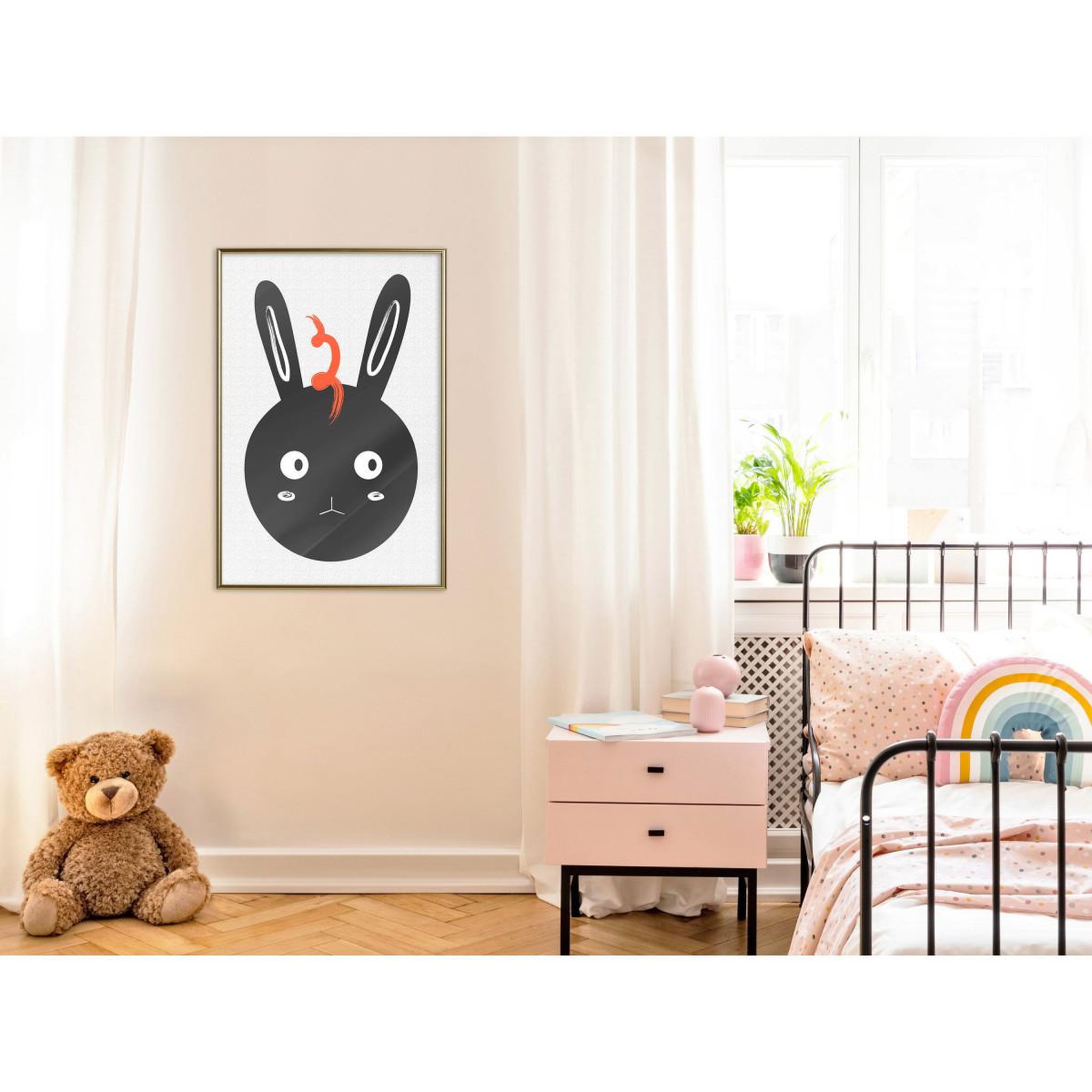 Voir la diapositive 2 : Paris Prix Affiche Murale Encadrée  Surprised Bunny