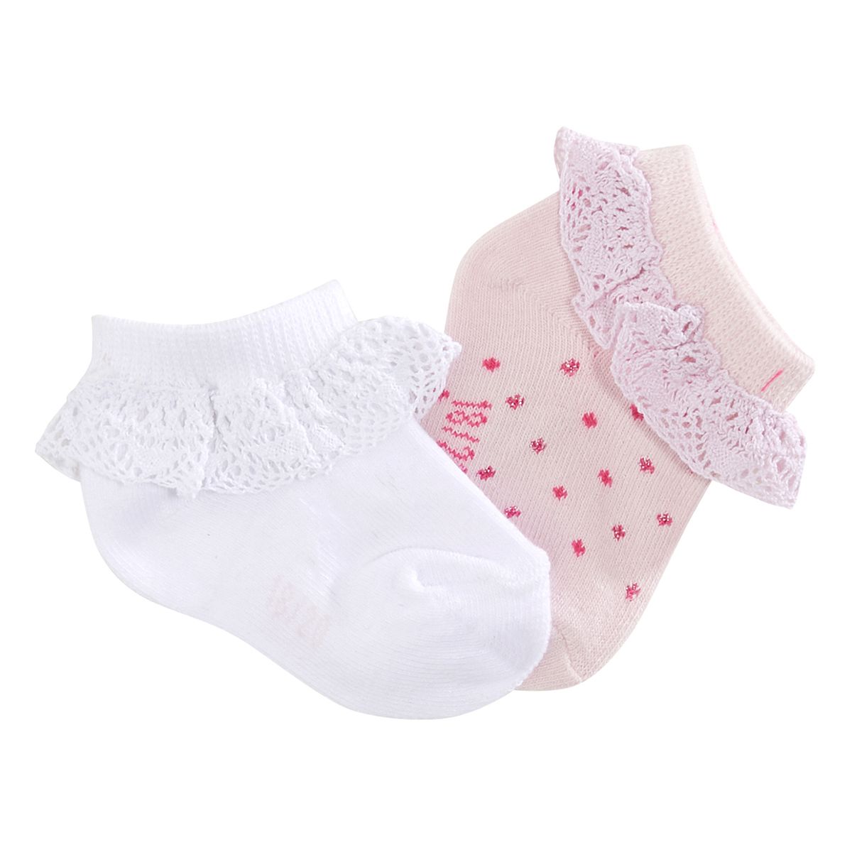 INEXTENSO Lot de 2 paires de chaussettes froufrou bébé fille