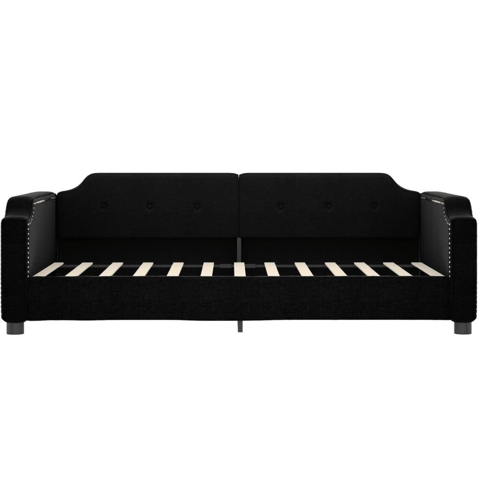 Voir la diapositive 4 : VIDAXL Lit de jour avec matelas noir 90x190 cm tissu